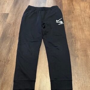 Nike Kids Black Sweatpants with White Logo
